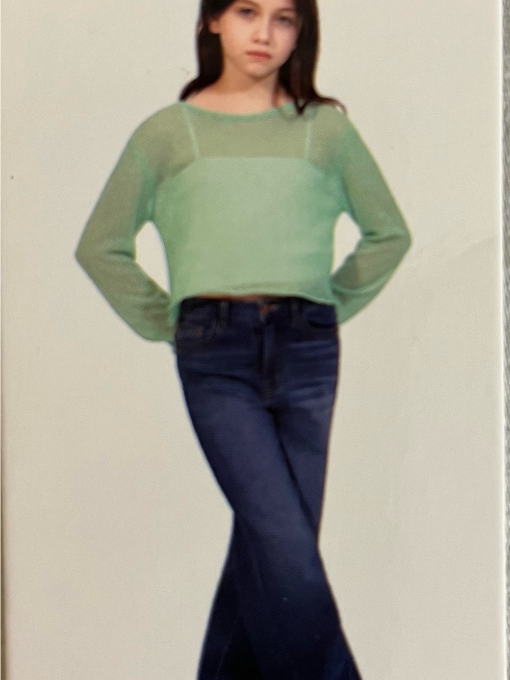 Truce Girls' Mint Green Lightweight Knit Top